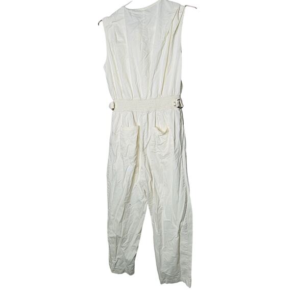 THAKOON COLLECTIVE Off-White Cotton Blend Sleeveless Jumpsuit Size 12 - Picture 6 of 11